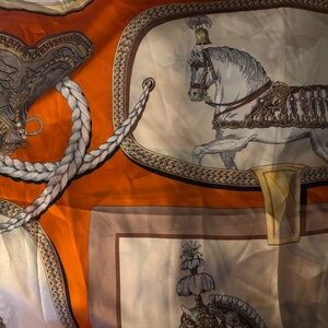 1:1 HERMES ”"GRAND APPARAT"” Jacques Eudel equestrian 100% Silk scarf
